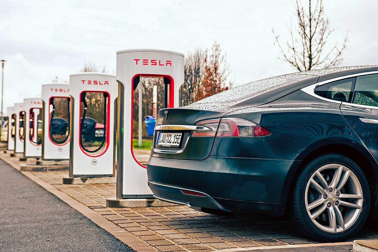 Electric vehicle technology representing green logistics and transport